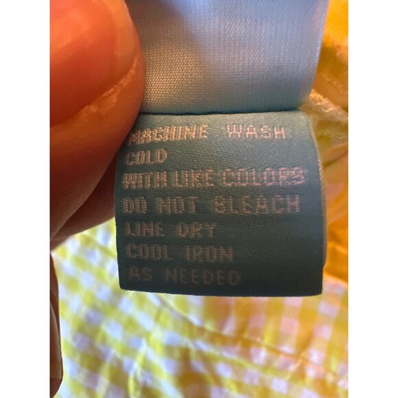 J.McLaughlin Yellow Gingham Womens Pants Size 4 Cotton & Spandex Preppy - Picture 6 of 7